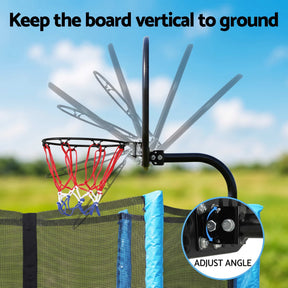 Everfit Kids Basketball Hoop with Ball and Pump Fit for Trampoline 25mm-32mm Poles Black - SportZone.co.nz