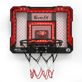 Everfit Mini Basketball Hoop Over Door Indoor LED Scoreboard Kids Set 40x30cm - SportZone.co.nz