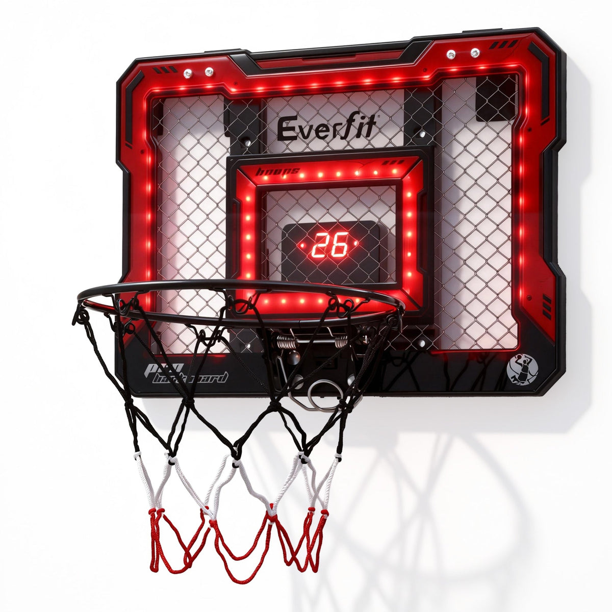 Everfit Mini Basketball Hoop Over Door Indoor LED Scoreboard Kids Set 40x30cm - SportZone.co.nz