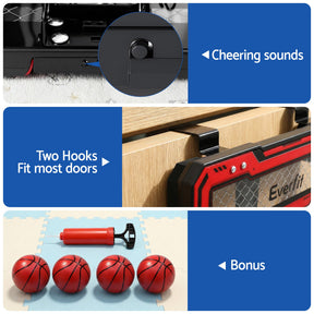 Everfit Mini Basketball Hoop Over Door Indoor LED Scoreboard Kids Set 40x30cm - SportZone.co.nz