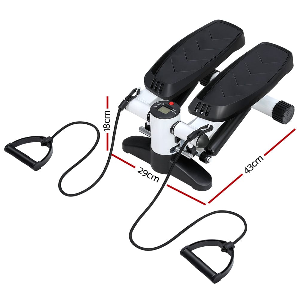 Everfit Mini Stepper with Resistance Rope Aerobic Trainer 150KG White - SportZone.co.nz