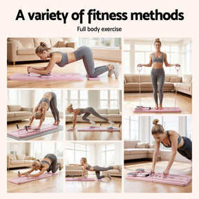 Everfit Pilates Reformer Abdominal Exercise Board Push Up Set Fitness Pink - SportZone.co.nz