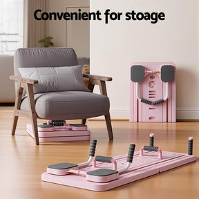 Everfit Pilates Reformer Abdominal Exercise Board Push Up Set Fitness Pink - SportZone.co.nz