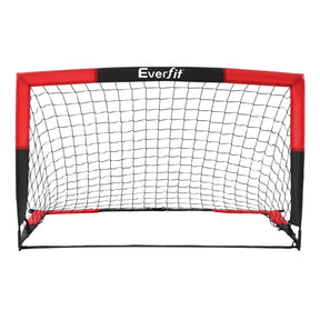 Everfit Pop Up Soccer Goal Nets Heavy Duty Portable Kids Training Set 2 Pcs Red - SportZone.co.nz