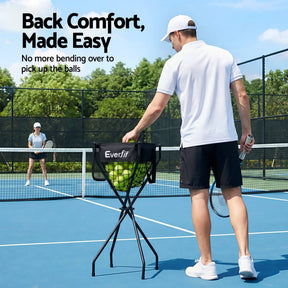 Everfit Portable Ball Cart Foldable Pickleball Tennis Baseball Softball - SportZone.co.nz