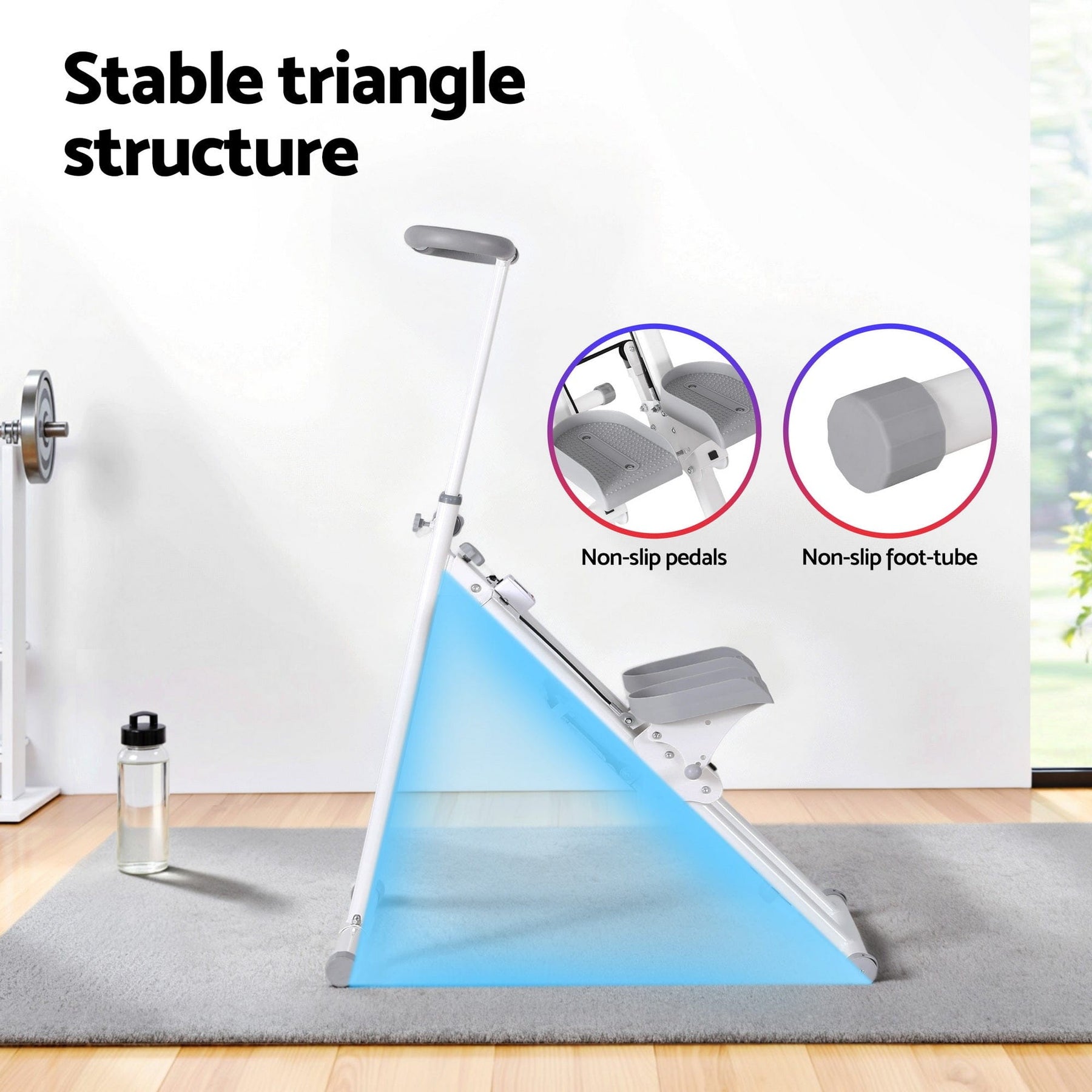 Everfit Step Machine Stair Climber for Home Gym Exercise Foldable LED Display Adjustable Handlebar - SportZone.co.nz