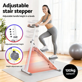 Everfit Step Machine Stair Climber for Home Gym Exercise Foldable LED Display Adjustable Handlebar - SportZone.co.nz