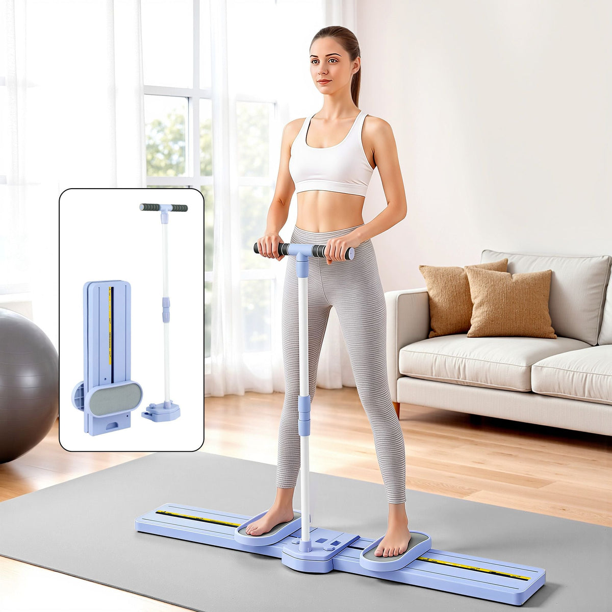 Everfit Thigh Hip Exerciser Home Ski Leg Trainer Machine Fitness Cardio Foldable - SportZone.co.nz