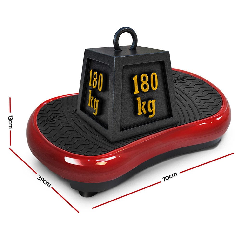 Everfit Vibration Machine Platform Resistance Rope Home Fitness Dark Red - SportZone.co.nz