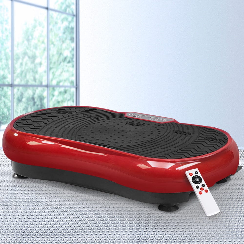 Everfit Vibration Machine Platform Resistance Rope Home Fitness Dark Red - SportZone.co.nz