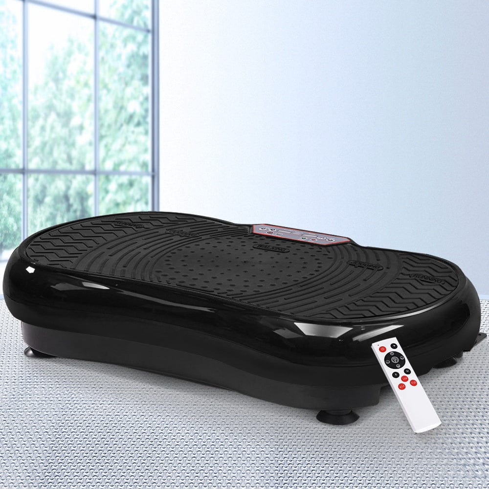 Everfit Vibration Machine Platform Vibrator Resistance Rope Home Fitness Black - SportZone.co.nz