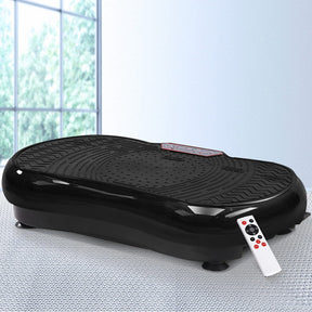 Everfit Vibration Machine Platform Vibrator Resistance Rope Home Fitness Black - SportZone.co.nz