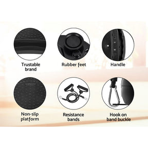Everfit Vibration Machine Platform Vibrator Resistance Rope Home Fitness Black - SportZone.co.nz