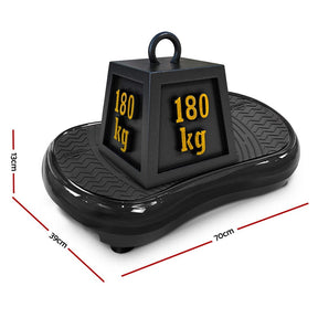 Everfit Vibration Machine Platform Vibrator Resistance Rope Home Fitness Black - SportZone.co.nz