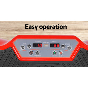 Everfit Vibration Machine Platform Vibrator Resistance Rope Home Fitness Red - SportZone.co.nz