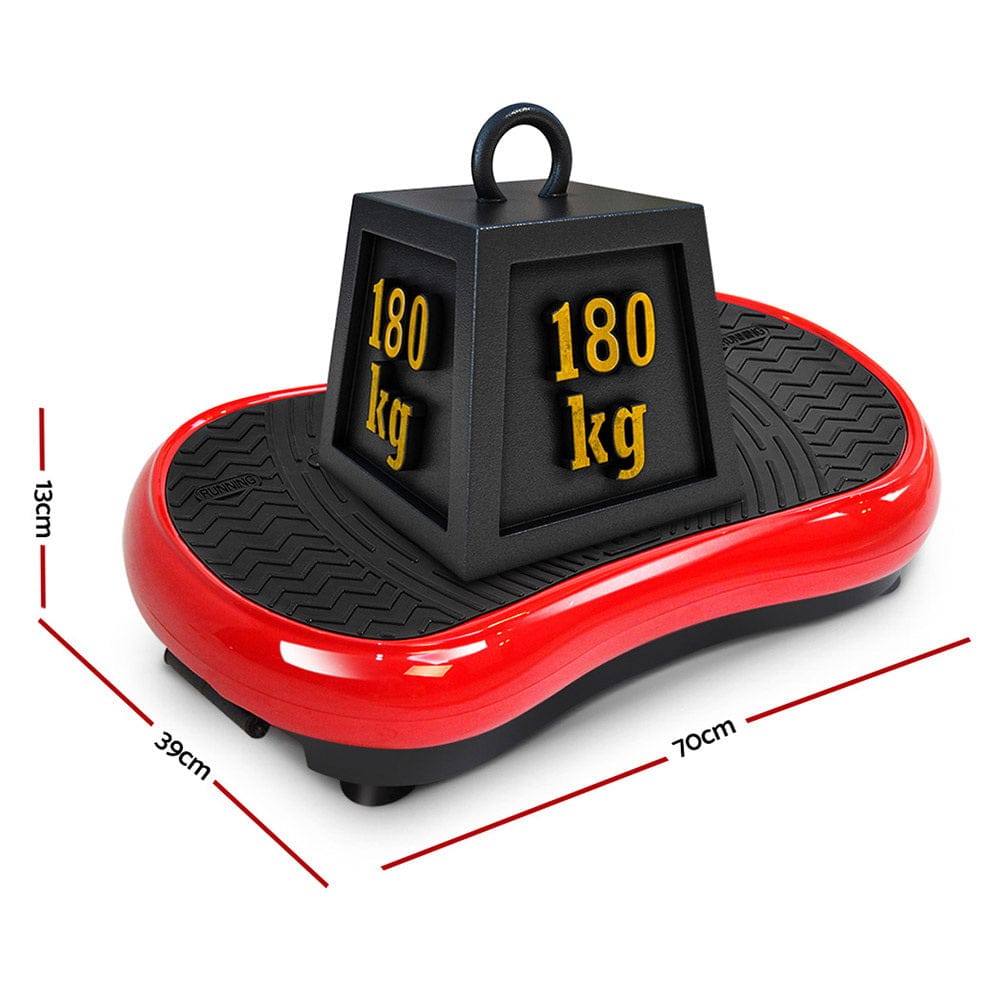 Everfit Vibration Machine Platform Vibrator Resistance Rope Home Fitness Red - SportZone.co.nz
