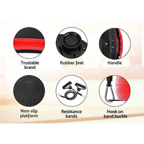 Everfit Vibration Machine Platform Vibrator Resistance Rope Home Fitness Red - SportZone.co.nz