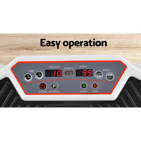 Everfit Vibration Machine Platform Vibrator Resistance Rope Home Fitness White - SportZone.co.nz