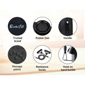 Everfit Vibration Machine Platform Vibrator With Resistance Rope Home Gym Black - SportZone.co.nz
