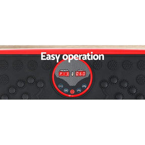 Everfit Vibration Machine Platform Vibrator with Resistance Rope Home Gym Red - SportZone.co.nz