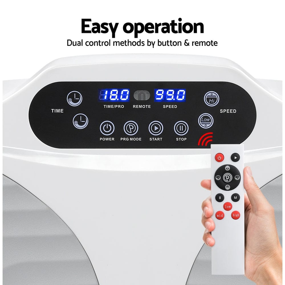 Everfit Vibration Machine Vertical Rhythm Platform Resistance Rope Home Workout - SportZone.co.nz