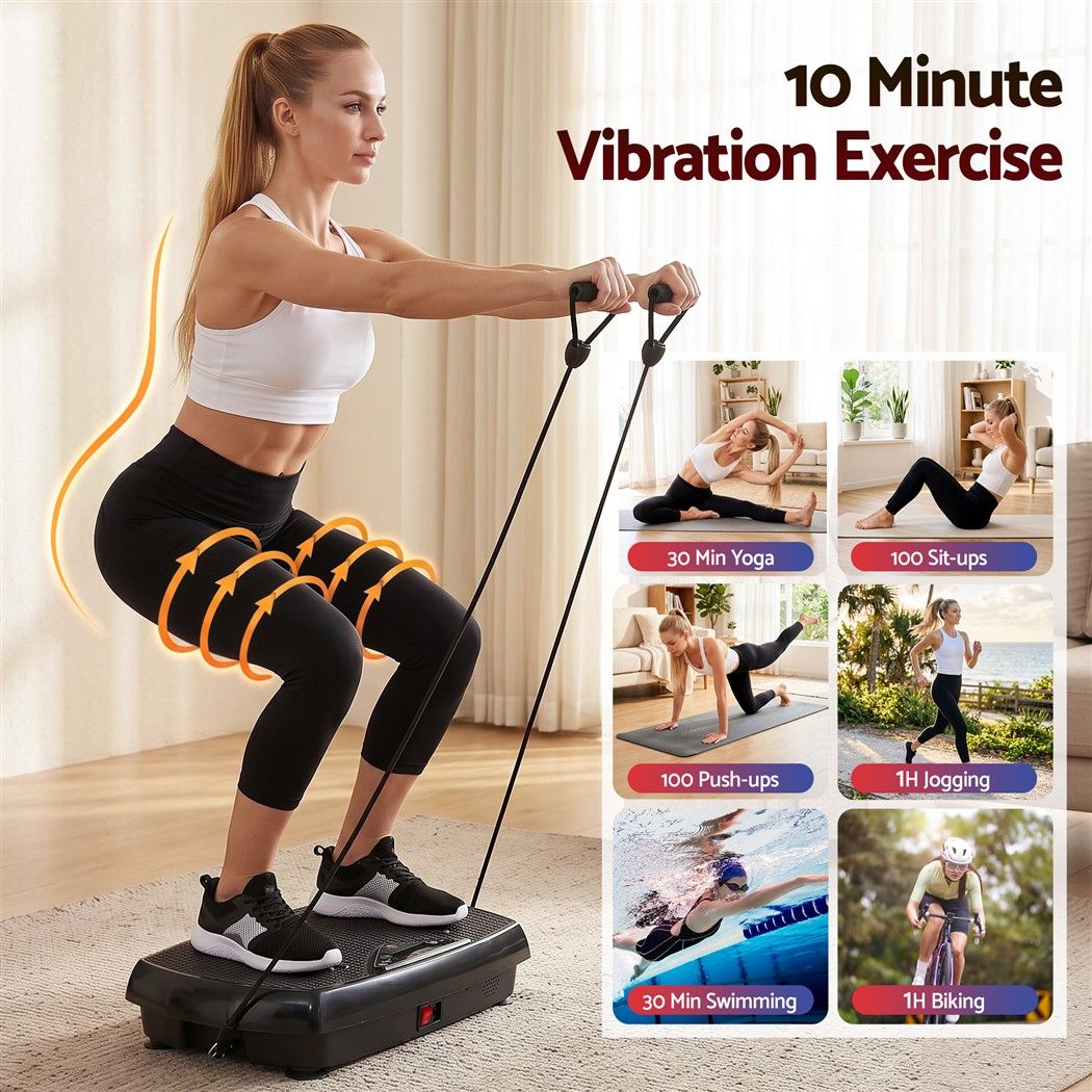 Everfit Vibration Plate Exercise Machine with Bluetooth - 150kg Fitness Platform, 150 Speed Levels - SportZone.co.nz