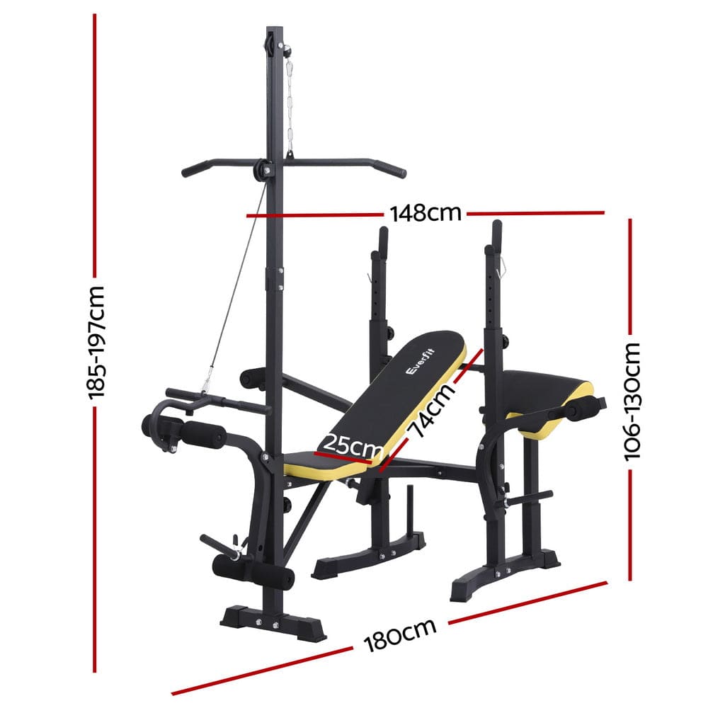 Everfit Weight Bench 14in1 Press Multi - Station Fitness Home Gym Equipment - SportZone.co.nz