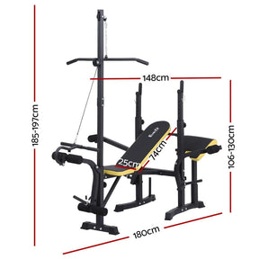 Everfit Weight Bench 14in1 Press Multi - Station Fitness Home Gym Equipment - SportZone.co.nz
