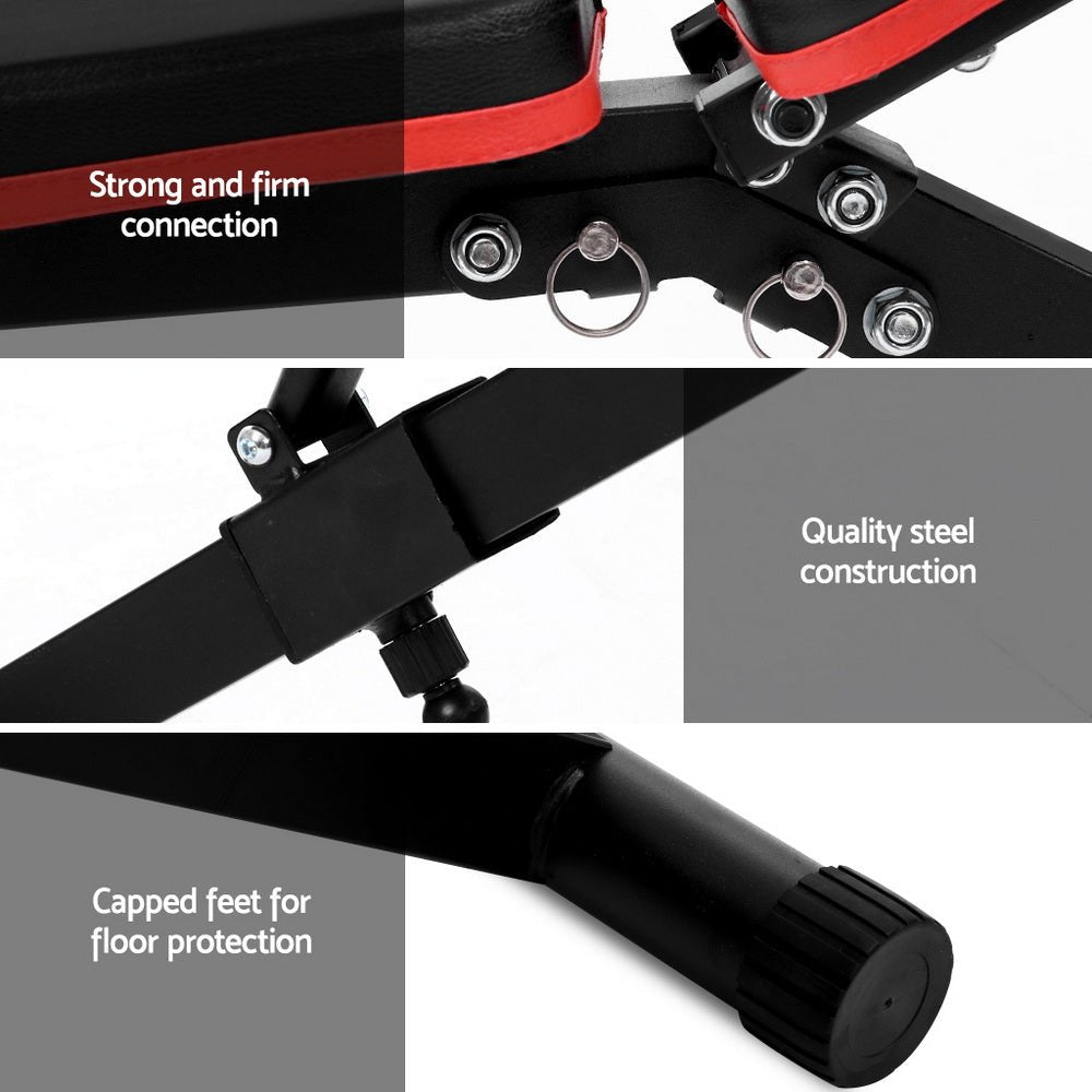 Everfit Weight Bench Adjustable FID Bench Press Home Gym 150kg Capacity - SportZone.co.nz