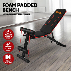 Everfit Weight Bench Adjustable FID Bench Press Home Gym 150kg Capacity - SportZone.co.nz
