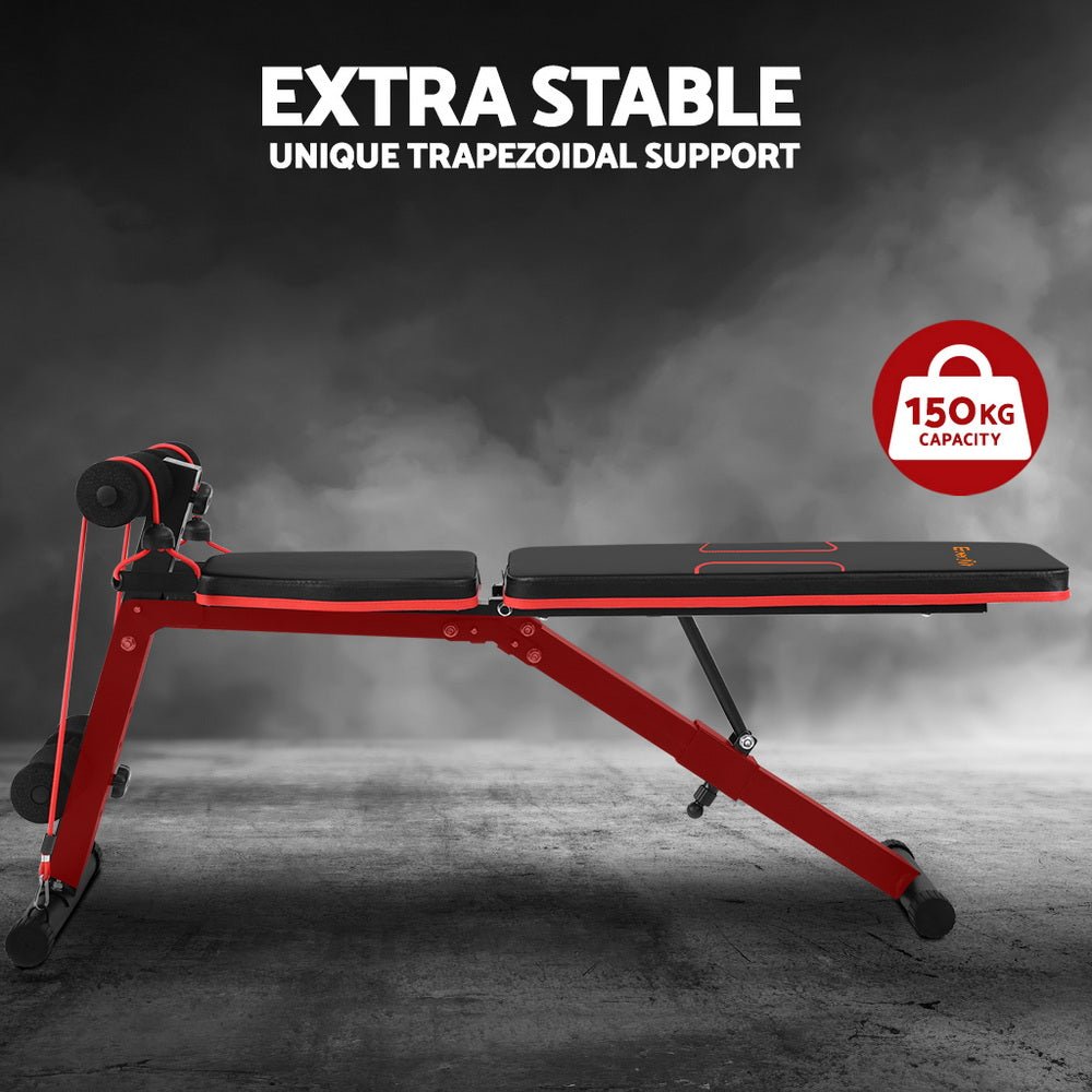 Everfit Weight Bench Adjustable FID Bench Press Home Gym 150kg Capacity - SportZone.co.nz