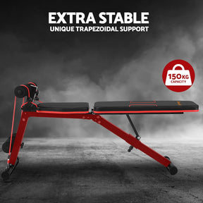Everfit Weight Bench Adjustable FID Bench Press Home Gym 150kg Capacity - SportZone.co.nz
