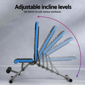 Everfit Weight Bench Adjustable FID Bench Press Home Gym 330kg Capacity - SportZone.co.nz