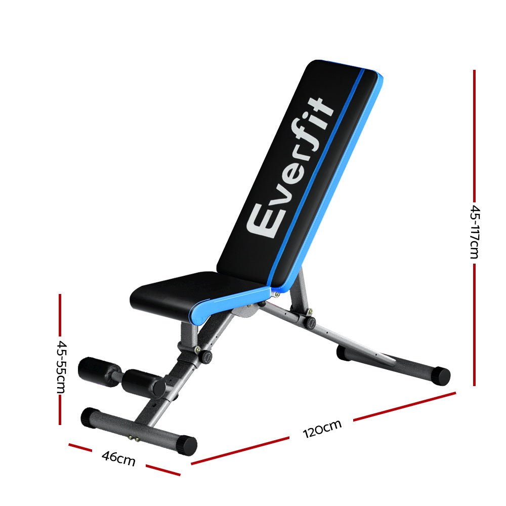 Everfit Weight Bench Adjustable FID Bench Press Home Gym 330kg Capacity - SportZone.co.nz