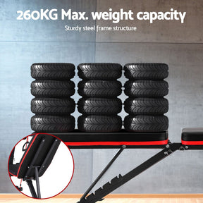 Everfit Weight Bench Adjustable Preacher Curl Bench Press Dumbbell Stool 260kg - SportZone.co.nz