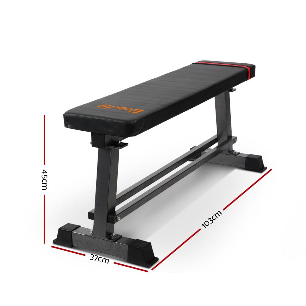 Everfit Weight Bench Flat Bench Press Home Gym Equipment 300kg Capacity - SportZone.co.nz
