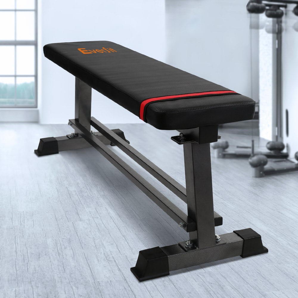 Everfit Weight Bench Flat Bench Press Home Gym Equipment 300kg Capacity - SportZone.co.nz