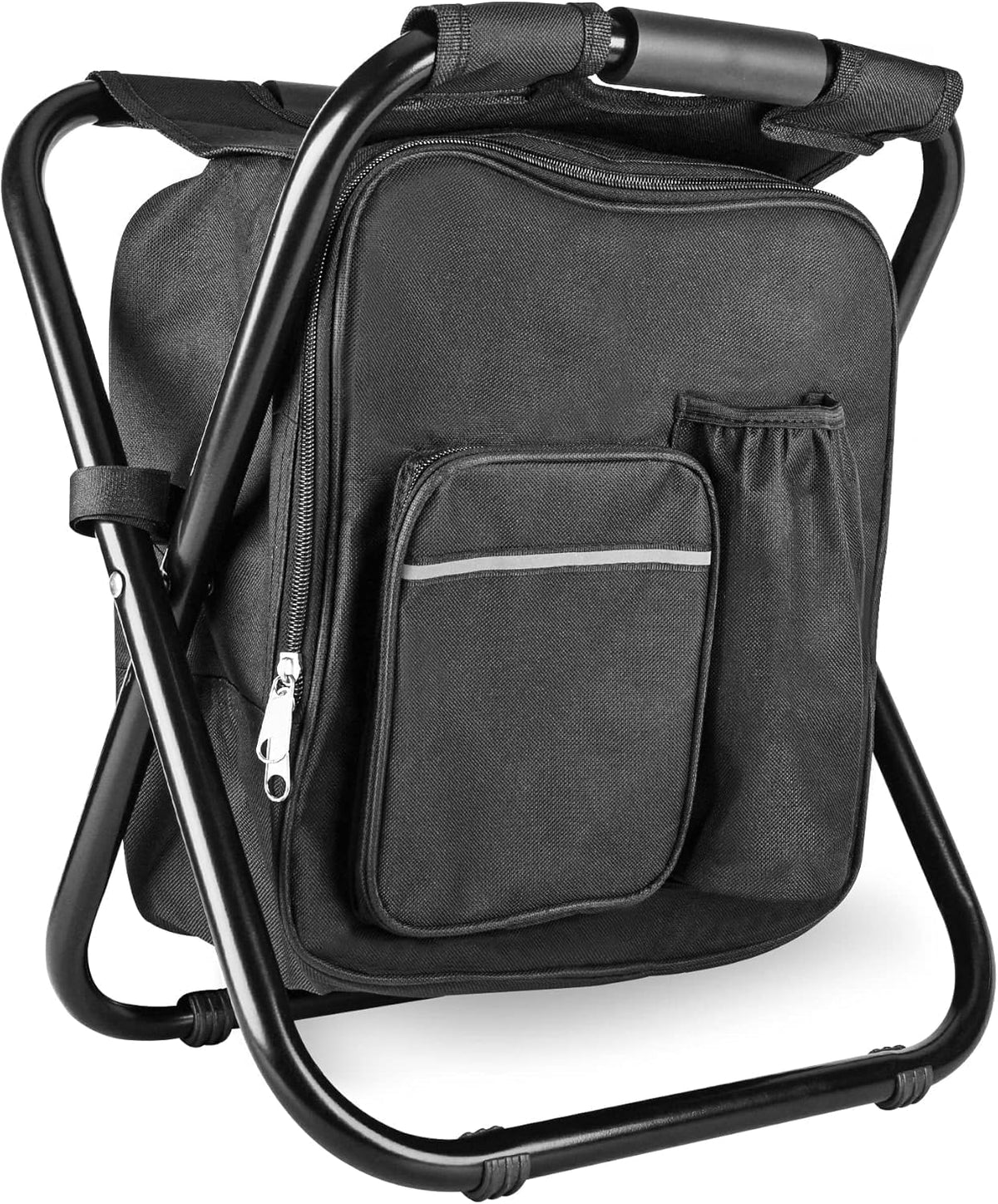 Folding Camping Chair Grey Portable Compact Adjustable Folding Chair for Outdoor Camping Fishing - SportZone.co.nz