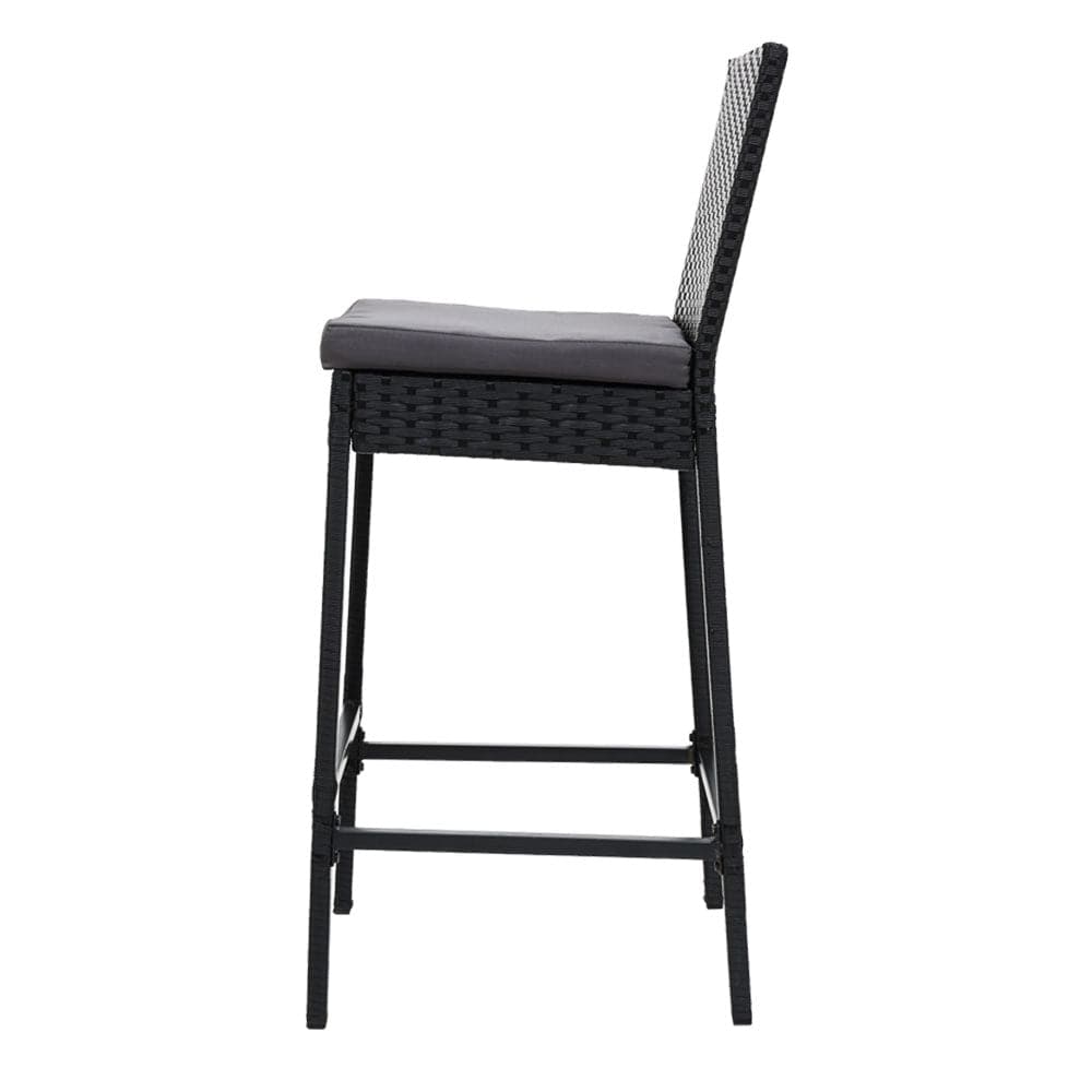 Gardeon 2 - Piece Outdoor Bar Stools Dining Chair Bar Stools Rattan Furniture - SportZone.co.nz