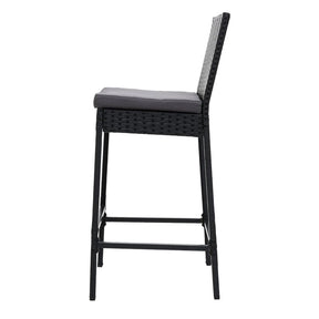 Gardeon 2 - Piece Outdoor Bar Stools Dining Chair Bar Stools Rattan Furniture - SportZone.co.nz