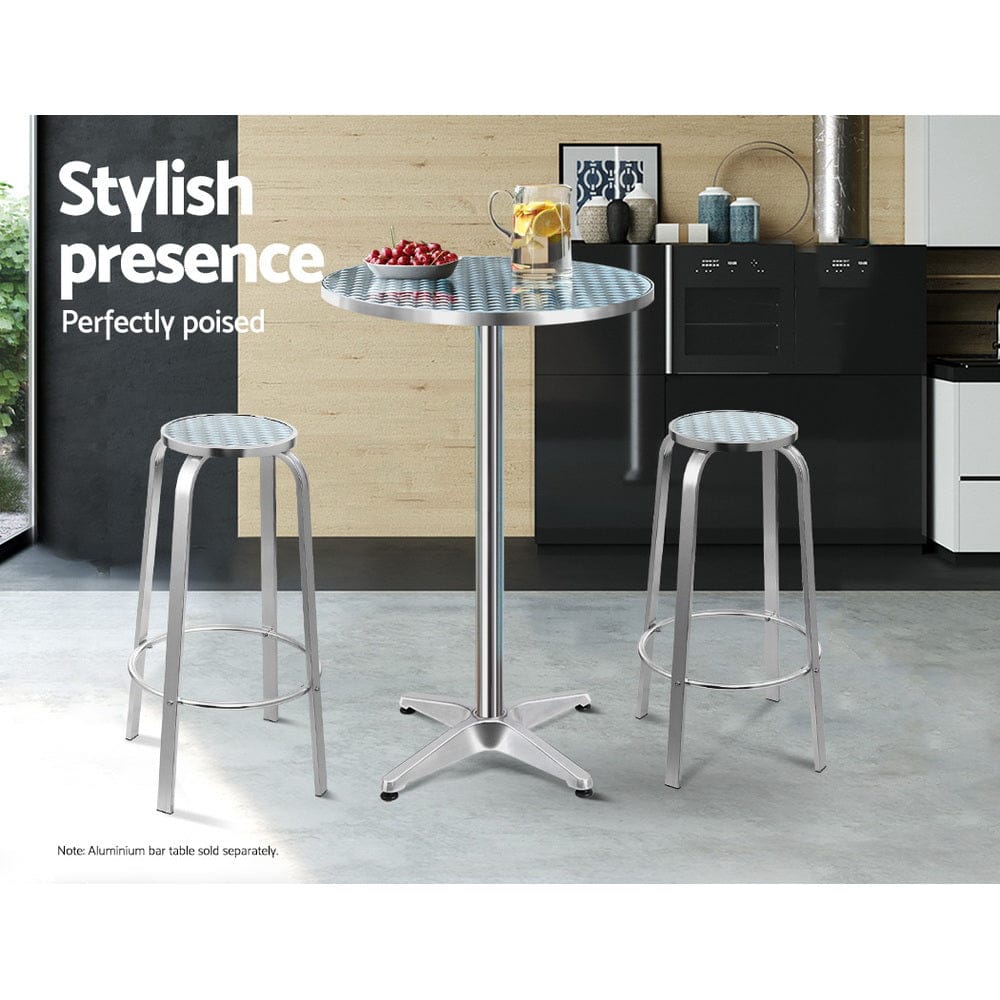 Gardeon 2x Outdoor Bar Stools Aluminum - SportZone.co.nz