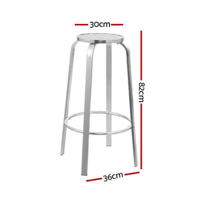 Gardeon 2x Outdoor Bar Stools Aluminum - SportZone.co.nz