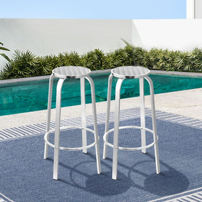 Gardeon 2x Outdoor Bar Stools Aluminum - SportZone.co.nz