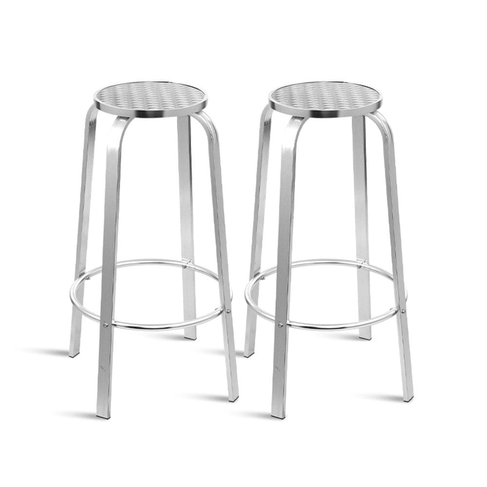 Gardeon 2x Outdoor Bar Stools Aluminum - SportZone.co.nz