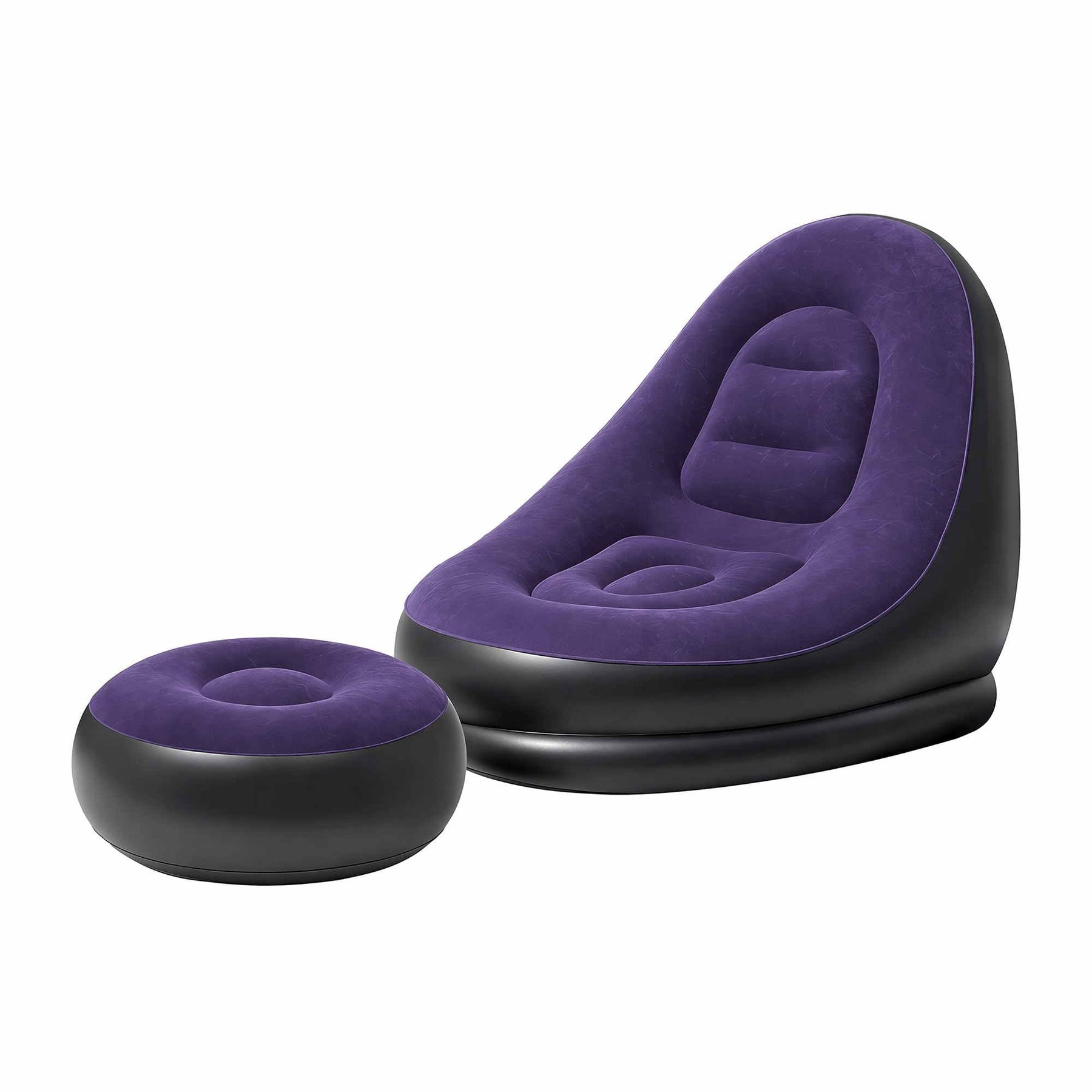 Gardeon Inflatable Air Chair with Ottoman & Pump Purple - SportZone.co.nz