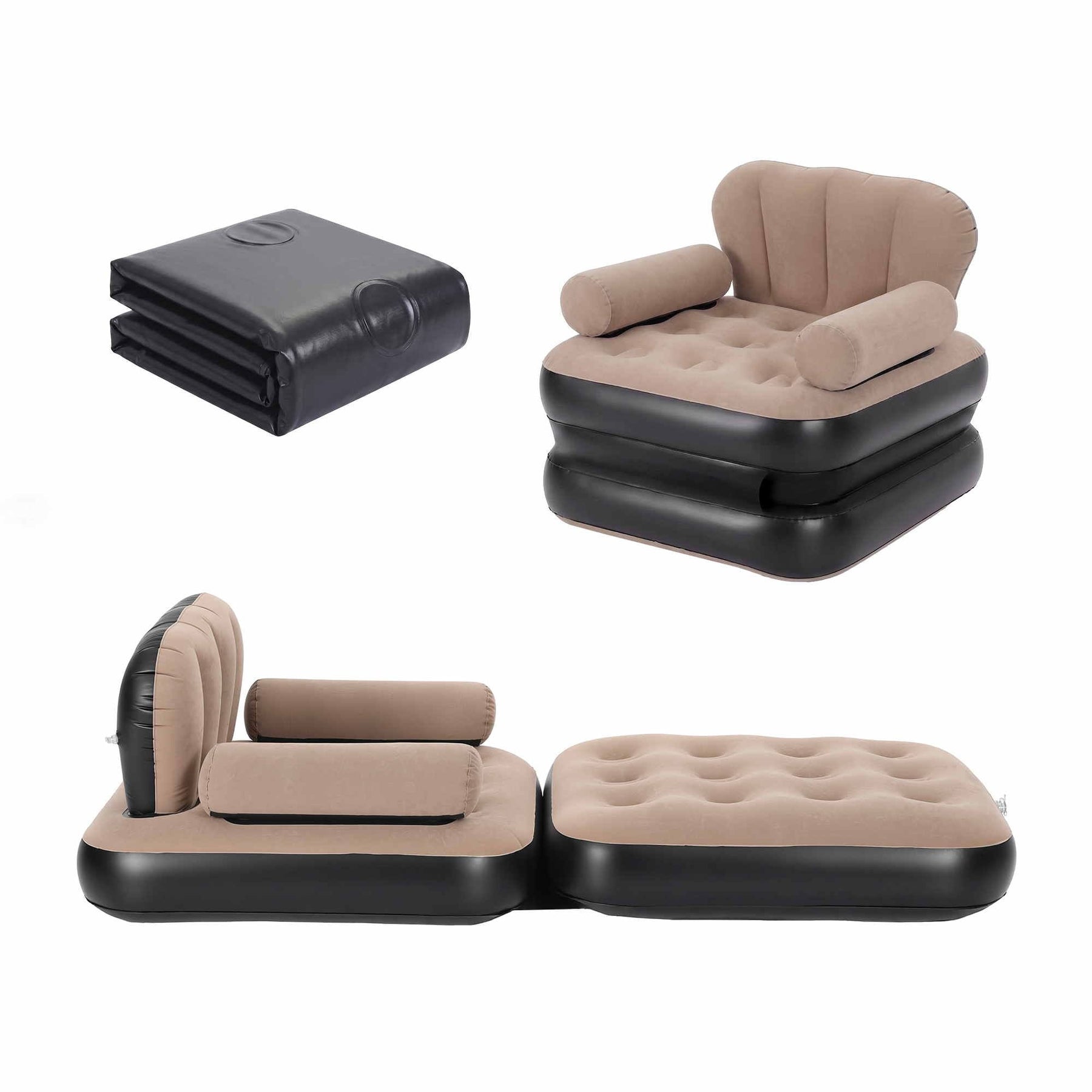 Gardeon Inflatable Chair Sun Lounge Air Sofa Blow Up Air Chair for Camping with Pump - SportZone.co.nz