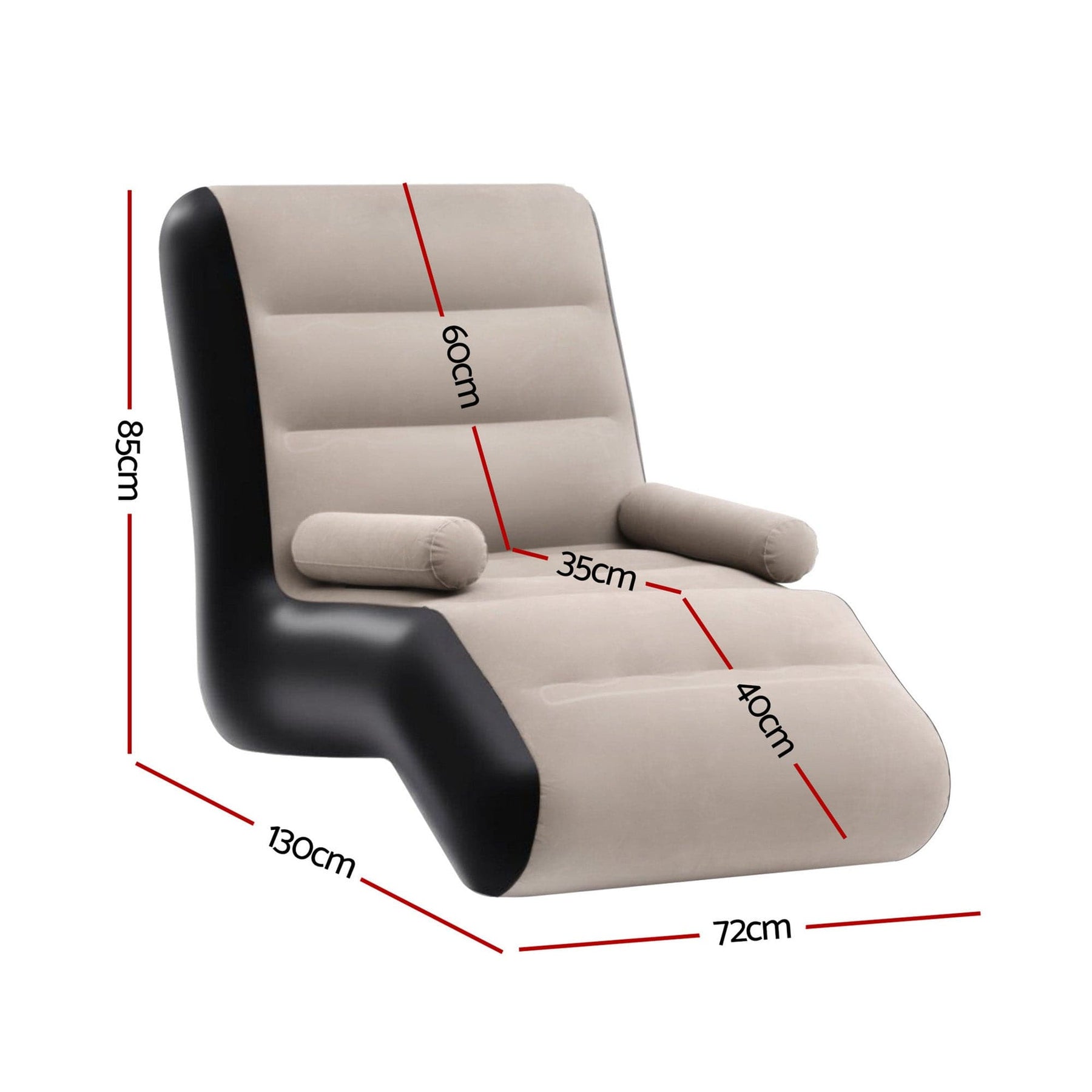 Gardeon Inflatable Chair Sun Lounger Blow Up Folding Air Chairs Sofa for Camping with Pump - SportZone.co.nz