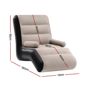 Gardeon Inflatable Chair Sun Lounger Blow Up Folding Air Chairs Sofa for Camping with Pump - SportZone.co.nz
