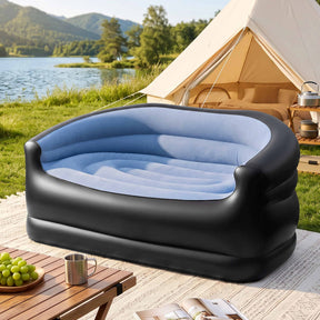 Gardeon Outdoor Air Sofa Inflatable Couch Two-Seater Lounge Chair with Pump Blow Up Couches for Camping - SportZone.co.nz