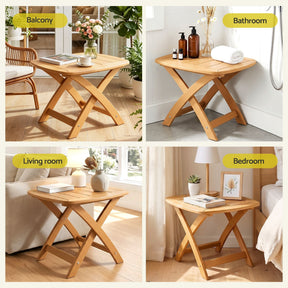 Gardeon Outdoor Coffee Side Table HDPE Desk Indoor Patio Furniture Garden Natural - SportZone.co.nz